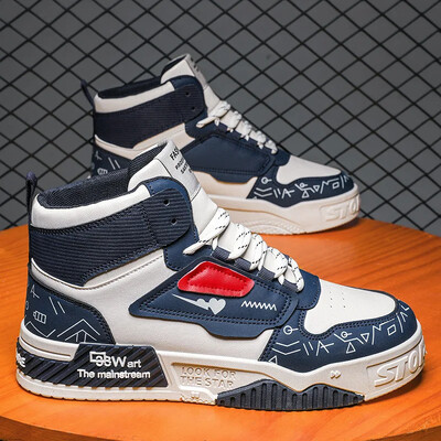 Ανδρικά ψηλά παπούτσια Casual Σχεδιαστής μόδας Ανδρικές μπότες Αθλητικά πάνινα παπούτσια εξωτερικού χώρου Πλατφόρμας Ευέλικτο με κορδόνια Ανδρικά παπούτσια για τρέξιμο hombres τένις