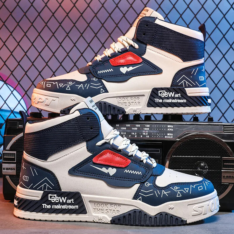 Ανδρικά ψηλά παπούτσια Casual Σχεδιαστής μόδας Ανδρικές μπότες Αθλητικά πάνινα παπούτσια εξωτερικού χώρου Πλατφόρμας Ευέλικτο με κορδόνια Ανδρικά παπούτσια για τρέξιμο hombres τένις