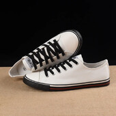 2021, új divatos, hétköznapi férficipő Férfi Fűzős sétacipők Fiúk vászoncipő Férfi egyszínű, lapos, diákcipők