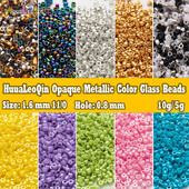 5g/10g 1,6mm-es japán átlátszatlan fémes színű üveggyöngyök 11/0 egységes laza távtartó maggyöngyök ékszerkészítéshez barkácsvarráshoz