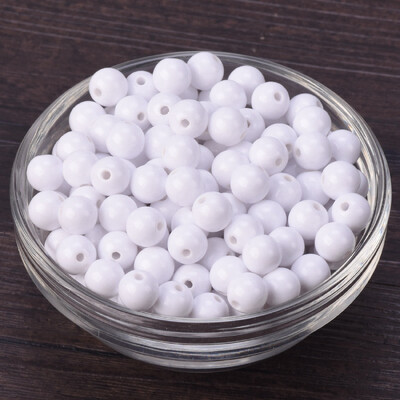 Lot okruglih 6 mm 8 mm 10 mm 12 mm 14 mm 16 mm 18 mm 20 mm neprozirnih akrilnih plastičnih labavih perli za izradu nakita DIY rukotvorine