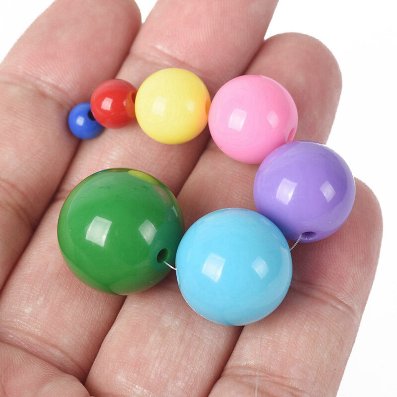 Lot okruglih 6 mm 8 mm 10 mm 12 mm 14 mm 16 mm 18 mm 20 mm neprozirnih akrilnih plastičnih labavih perli za izradu nakita DIY rukotvorine