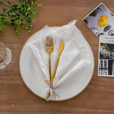 Vjenčane pamučne salvete Ručno izrađene platnene salvete 43x43cm Mekana pamučna tkanina Salvete Čajni ručnici Podmetači za blagovaonicu Dekoracija kućnog stola