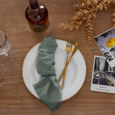 Vjenčane pamučne salvete Ručno izrađene platnene salvete 43x43cm Mekana pamučna tkanina Salvete Čajni ručnici Podmetači za blagovaonicu Dekoracija kućnog stola