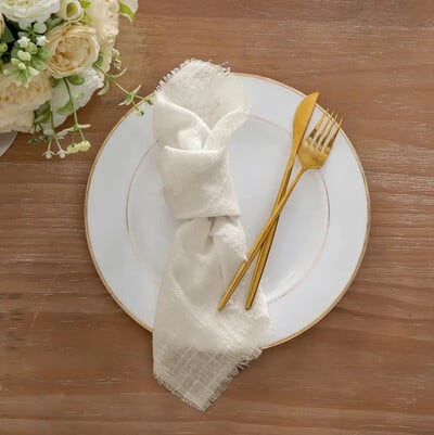 Vjenčane pamučne salvete Ručno izrađene platnene salvete 43x43cm Mekana pamučna tkanina Salvete Čajni ručnici Podmetači za blagovaonicu Dekoracija kućnog stola