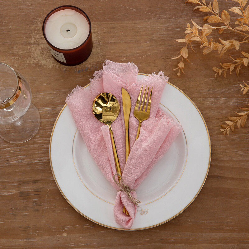 Vjenčane pamučne salvete Ručno izrađene platnene salvete 43x43cm Mekana pamučna tkanina Salvete Čajni ručnici Podmetači za blagovaonicu Dekoracija kućnog stola
