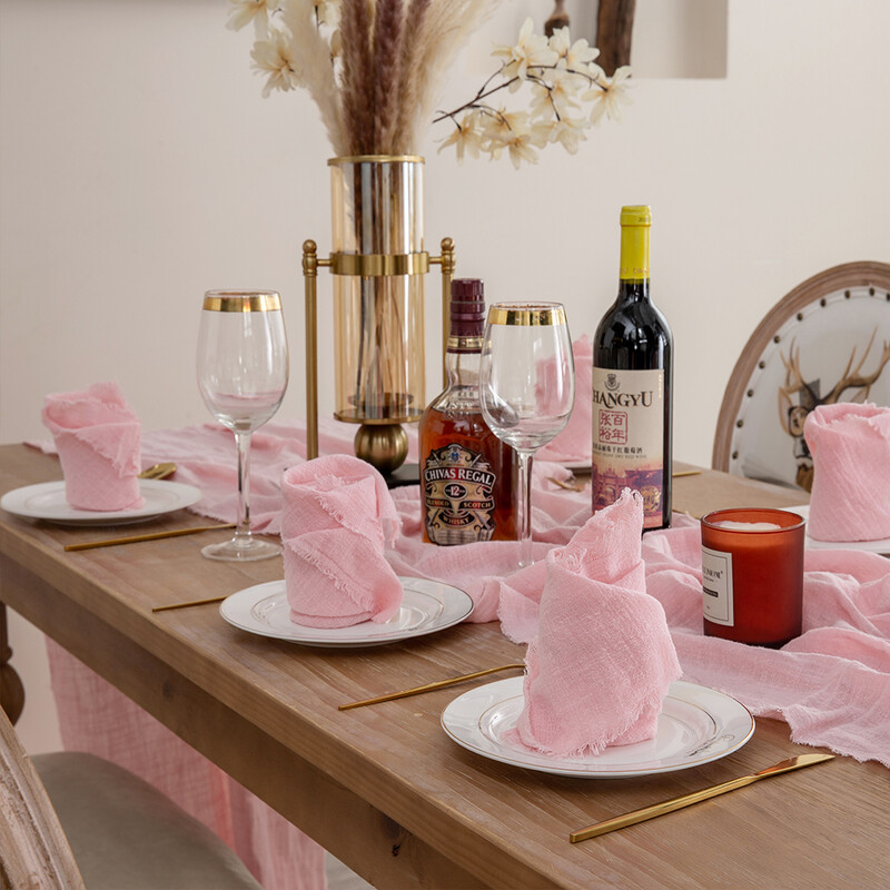 Vjenčane pamučne salvete Ručno izrađene platnene salvete 43x43cm Mekana pamučna tkanina Salvete Čajni ručnici Podmetači za blagovaonicu Dekoracija kućnog stola