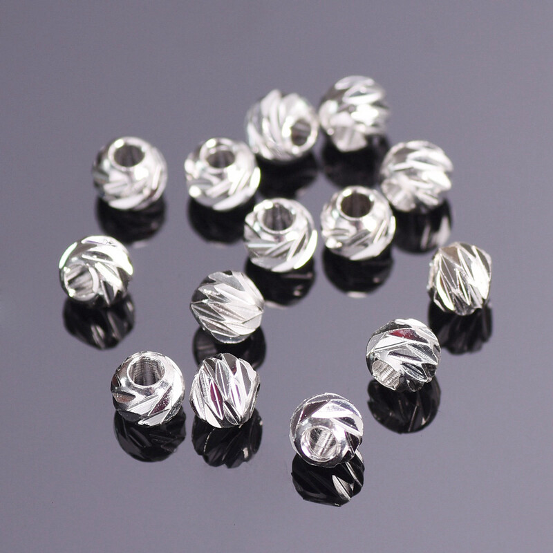 Színezett kerek faragott 3 mm 4 mm 5 mm 6 mm 8 mm sárgaréz fém laza távtartó gyöngyök ékszerkészítéshez