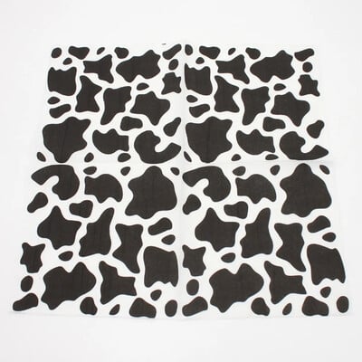 100 vnt./rinkinys Karvės spausdinimo popierinės servetėlės vienkartinės vakarienės servetėlės, skirtos ūkio gyvūnų teminiam gimtadienio vakarėliui Vakarų vakarėliui, kūdikių dušui