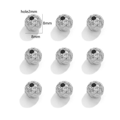 4, 5, 6, 8 mm korálky z nehrdzavejúcej ocele, viacfarebné matné kladivkové pruhované korálky, DIY náhrdelníky, náramky, rozpery, voľné korálky, šperky, 5 ks