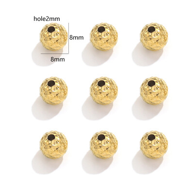 4, 5, 6, 8 mm korálky z nehrdzavejúcej ocele, viacfarebné matné kladivkové pruhované korálky, DIY náhrdelníky, náramky, rozpery, voľné korálky, šperky, 5 ks