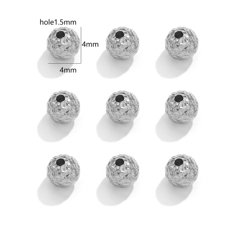 4, 5, 6, 8 mm korálky z nehrdzavejúcej ocele, viacfarebné matné kladivkové pruhované korálky, DIY náhrdelníky, náramky, rozpery, voľné korálky, šperky, 5 ks