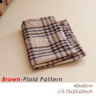 40*60 см ретро памучна ленена салфетка Фон за фотография на храна Подпори Стари сцени Декор за снимане Подложка Кухненска карирана салфетка