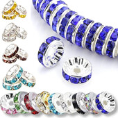 100 buc. margele distanțiere cu stras Rondelle mărgele libere 6/8/10mm stras de cristal ceh placat cu argint pentru fabricarea de bijuterii de brățări