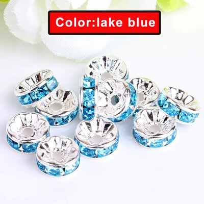 100 buc. margele distanțiere cu stras Rondelle mărgele libere 6/8/10mm stras de cristal ceh placat cu argint pentru fabricarea de bijuterii de brățări