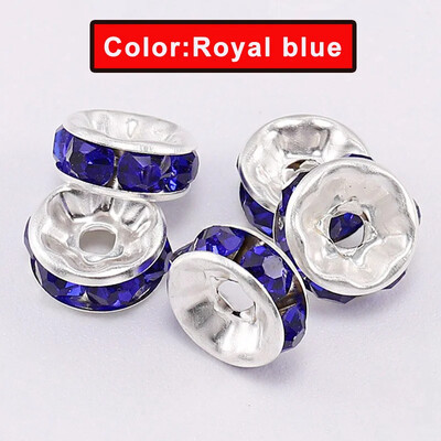 100 buc. margele distanțiere cu stras Rondelle mărgele libere 6/8/10mm stras de cristal ceh placat cu argint pentru fabricarea de bijuterii de brățări