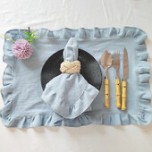 Set 4 șervețele din pânză cu volan 35x50cm din bumbac, moale, pentru decorarea nunții, decorațiuni de masă, pentru petreceri, decorațiuni de Crăciun