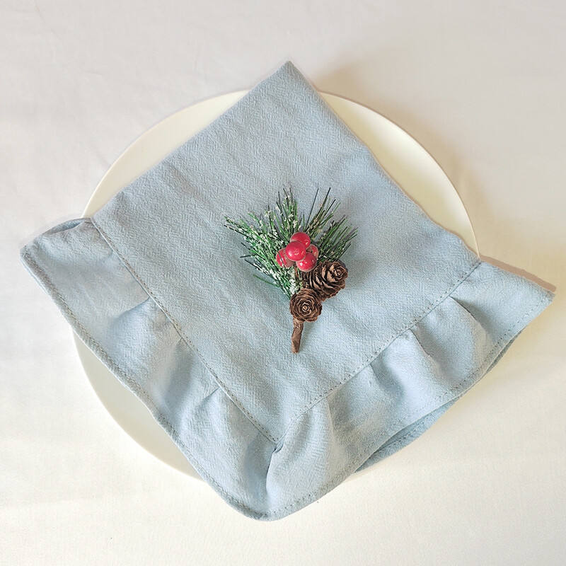 Rinkinys iš 4 susuktų servetėlių 35x50 cm medvilninių raukinių minkštų, skirtų vestuvių dekoravimui stalo dekoravimas vakarėlio kalėdinės dekoracijos