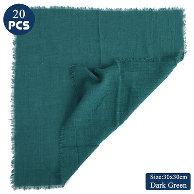 Σετ 20 30x30cm Χειροποίητες υφασμάτινες χαρτοπετσέτες σερβιρίσματος Λευκά είδη σαν μπαμπού Πετσέτες κουζίνας από φυσικό οργανικό βαμβάκι Χριστουγεννιάτικο ντεκόρ