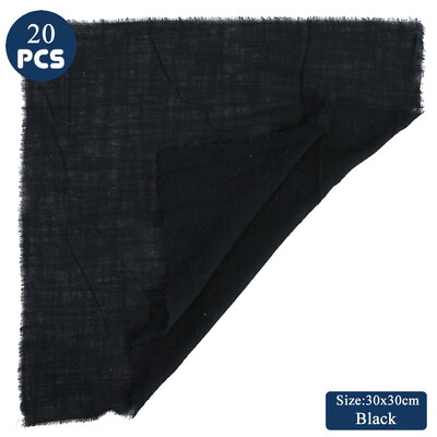 Σετ 20 30x30cm Χειροποίητες υφασμάτινες χαρτοπετσέτες σερβιρίσματος Λευκά είδη σαν μπαμπού Πετσέτες κουζίνας από φυσικό οργανικό βαμβάκι Χριστουγεννιάτικο ντεκόρ