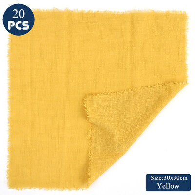 Σετ 20 30x30cm Χειροποίητες υφασμάτινες χαρτοπετσέτες σερβιρίσματος Λευκά είδη σαν μπαμπού Πετσέτες κουζίνας από φυσικό οργανικό βαμβάκι Χριστουγεννιάτικο ντεκόρ