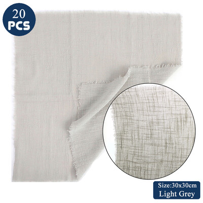 Σετ 20 30x30cm Χειροποίητες υφασμάτινες χαρτοπετσέτες σερβιρίσματος Λευκά είδη σαν μπαμπού Πετσέτες κουζίνας από φυσικό οργανικό βαμβάκι Χριστουγεννιάτικο ντεκόρ