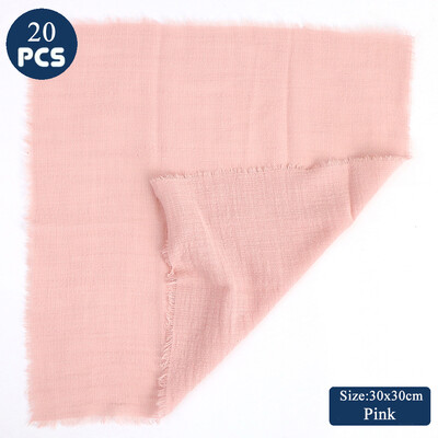 Σετ 20 30x30cm Χειροποίητες υφασμάτινες χαρτοπετσέτες σερβιρίσματος Λευκά είδη σαν μπαμπού Πετσέτες κουζίνας από φυσικό οργανικό βαμβάκι Χριστουγεννιάτικο ντεκόρ