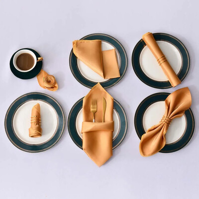 12vnt 30x30cm Stalo servetėlės Kvadratinės vakarienės servetėlės Plaunamos Minkštos Stalo servetėlės vestuvių gimtadienio vakarėliams Namų stalo dekoravimas