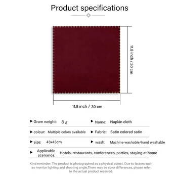 24 τεμ/παρτίδα 30x30 εκ. Χαρτοπετσέτες Σατέν Κοκτέιλ Τετράγωνο Χαρτοπετσέτες Μαλακές Κουζίνες Βραδινό Δαντελένιες Χαρτοπετσέτες για το Σπίτι Ξενοδοχείο Γάμος Δείπνο