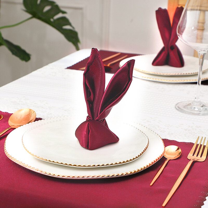 24vnt./stal. 30x30cm Servetėlės Satin Cocktail Square Servetėlės Minkštos Virtuvės Vakarienės Nėrinių servetėlės namams Viešbučio Banketų Vakarėliui Vestuvėms