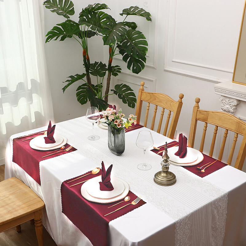 24vnt./stal. 30x30cm Servetėlės Satin Cocktail Square Servetėlės Minkštos Virtuvės Vakarienės Nėrinių servetėlės namams Viešbučio Banketų Vakarėliui Vestuvėms