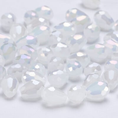 6x8mm Ausztria csiszolt könnycsepp üveggyöngyök AB színű vízcsepp kristálygyöngyök laza távtartó gyöngyök ékszerkészítéshez barkács karkötő