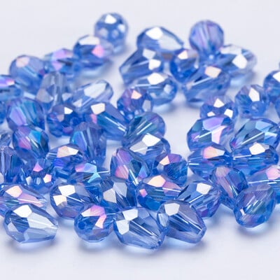 6x8mm Ausztria csiszolt könnycsepp üveggyöngyök AB színű vízcsepp kristálygyöngyök laza távtartó gyöngyök ékszerkészítéshez barkács karkötő