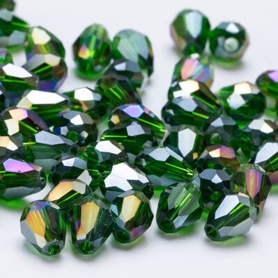 6x8mm Ausztria csiszolt könnycsepp üveggyöngyök AB színű vízcsepp kristálygyöngyök laza távtartó gyöngyök ékszerkészítéshez barkács karkötő