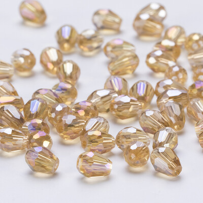 6x8mm Ausztria csiszolt könnycsepp üveggyöngyök AB színű vízcsepp kristálygyöngyök laza távtartó gyöngyök ékszerkészítéshez barkács karkötő