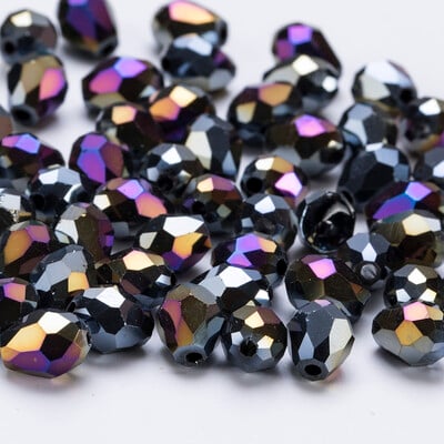 6x8mm Ausztria csiszolt könnycsepp üveggyöngyök AB színű vízcsepp kristálygyöngyök laza távtartó gyöngyök ékszerkészítéshez barkács karkötő