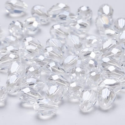 6x8mm Ausztria csiszolt könnycsepp üveggyöngyök AB színű vízcsepp kristálygyöngyök laza távtartó gyöngyök ékszerkészítéshez barkács karkötő