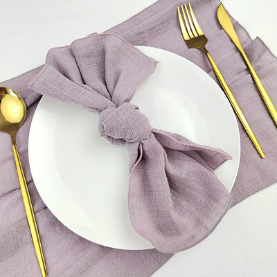 Χειροποίητες υφασμάτινες χαρτοπετσέτες Ρουστίκ βαμβακερές χαρτοπετσέτες 15,7x15,7 ίντσες Πλένονται πετσέτες δείπνου για Baby Shower Wedding Party Σετ 10 τεμ.