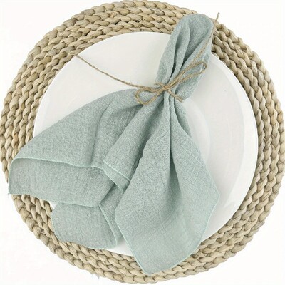 6 ΤΕΜ Βαμβακερή χαρτοπετσέτα Τραπέζι Βραδινό Πετσέτα πλένεται γάζα 32*32 εκ. Πετσέτα Ρουστίκ Τραπέζι Γάμου Χριστουγεννιάτικη Διακόσμηση Baby Shower