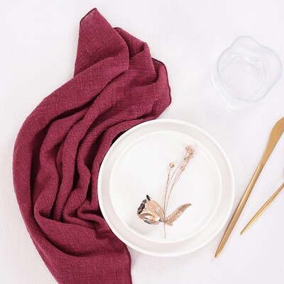 6 ΤΕΜ Βαμβακερή χαρτοπετσέτα Τραπέζι Βραδινό Πετσέτα πλένεται γάζα 32*32 εκ. Πετσέτα Ρουστίκ Τραπέζι Γάμου Χριστουγεννιάτικη Διακόσμηση Baby Shower