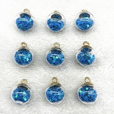 Új 10db 21x16mm Magic Ball átlátszó üveggyöngyök átlátszó medál pentagram karácsonyi dekorációhoz