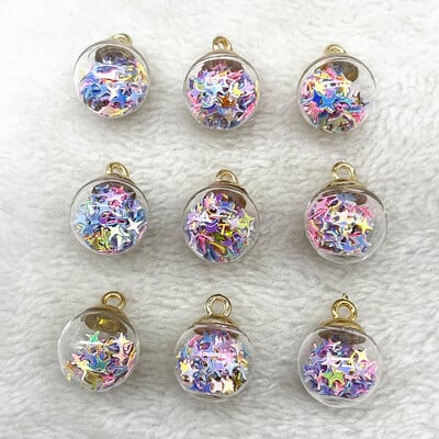 Új 10db 21x16mm Magic Ball átlátszó üveggyöngyök átlátszó medál pentagram karácsonyi dekorációhoz