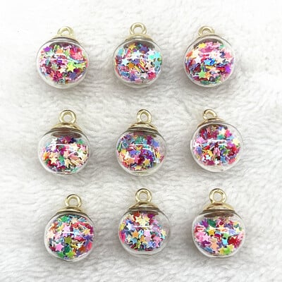 Új 10db 21x16mm Magic Ball átlátszó üveggyöngyök átlátszó medál pentagram karácsonyi dekorációhoz