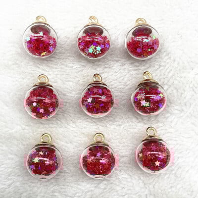 Új 10db 21x16mm Magic Ball átlátszó üveggyöngyök átlátszó medál pentagram karácsonyi dekorációhoz