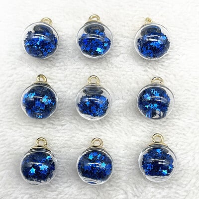 Új 10db 21x16mm Magic Ball átlátszó üveggyöngyök átlátszó medál pentagram karácsonyi dekorációhoz