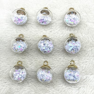 Új 10db 21x16mm Magic Ball átlátszó üveggyöngyök átlátszó medál pentagram karácsonyi dekorációhoz