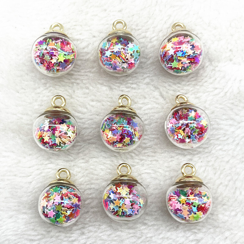 Új 10db 21x16mm Magic Ball átlátszó üveggyöngyök átlátszó medál pentagram karácsonyi dekorációhoz