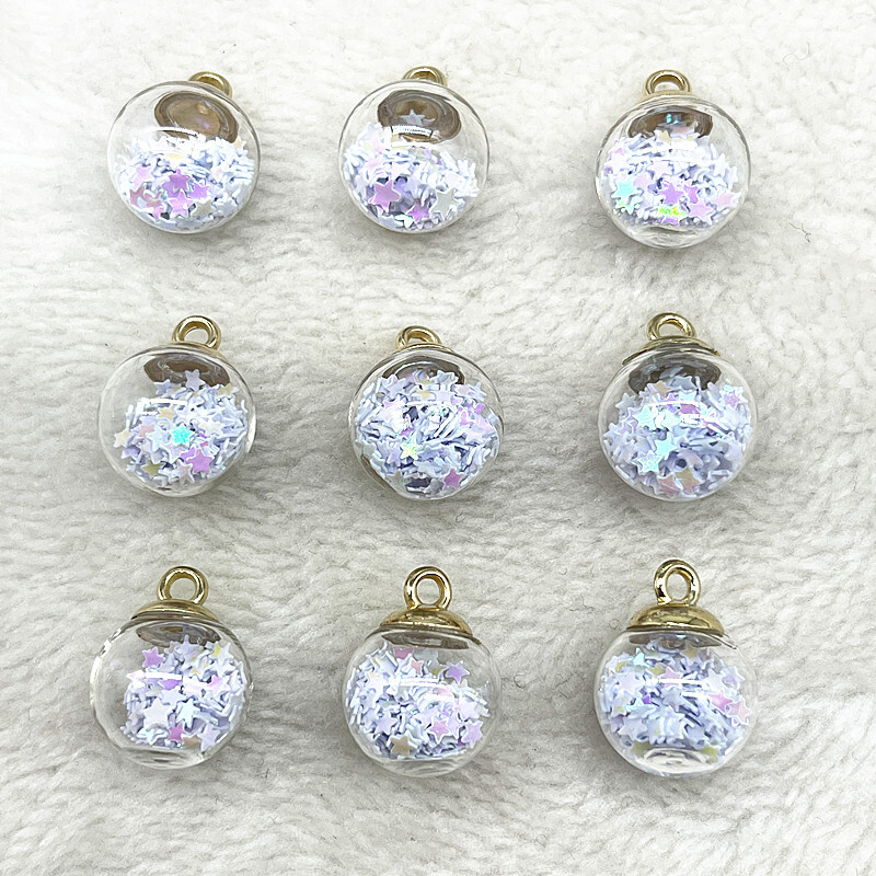 Új 10db 21x16mm Magic Ball átlátszó üveggyöngyök átlátszó medál pentagram karácsonyi dekorációhoz