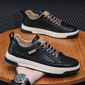 Pánske bežecké kožené topánky veľkosti 39-44, tenisky Tenis Masculino, ležérne šnurovacie pánske turistické tenisky, Zapatillas Hombre 913