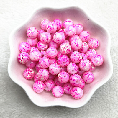 4/6/8/10 mm-es mintás kerek üveggyöngyök laza távtartó gyöngyök ékszerkészítéshez, barkácsolás, kézzel készített ruházati kiegészítők